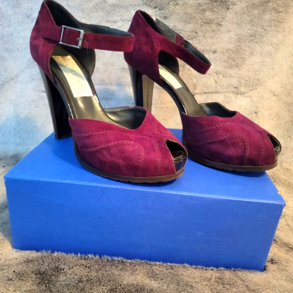 Davos Gamma Purple Ankle Strap High Heel.